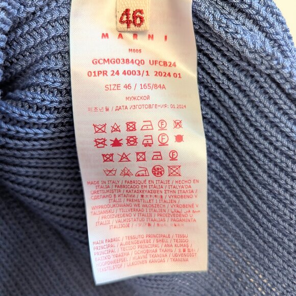 AUTH MARNI SWEATER Men Pullover Jumper Size 46 Blue MSRP $1,071 - Picture 9 of 16